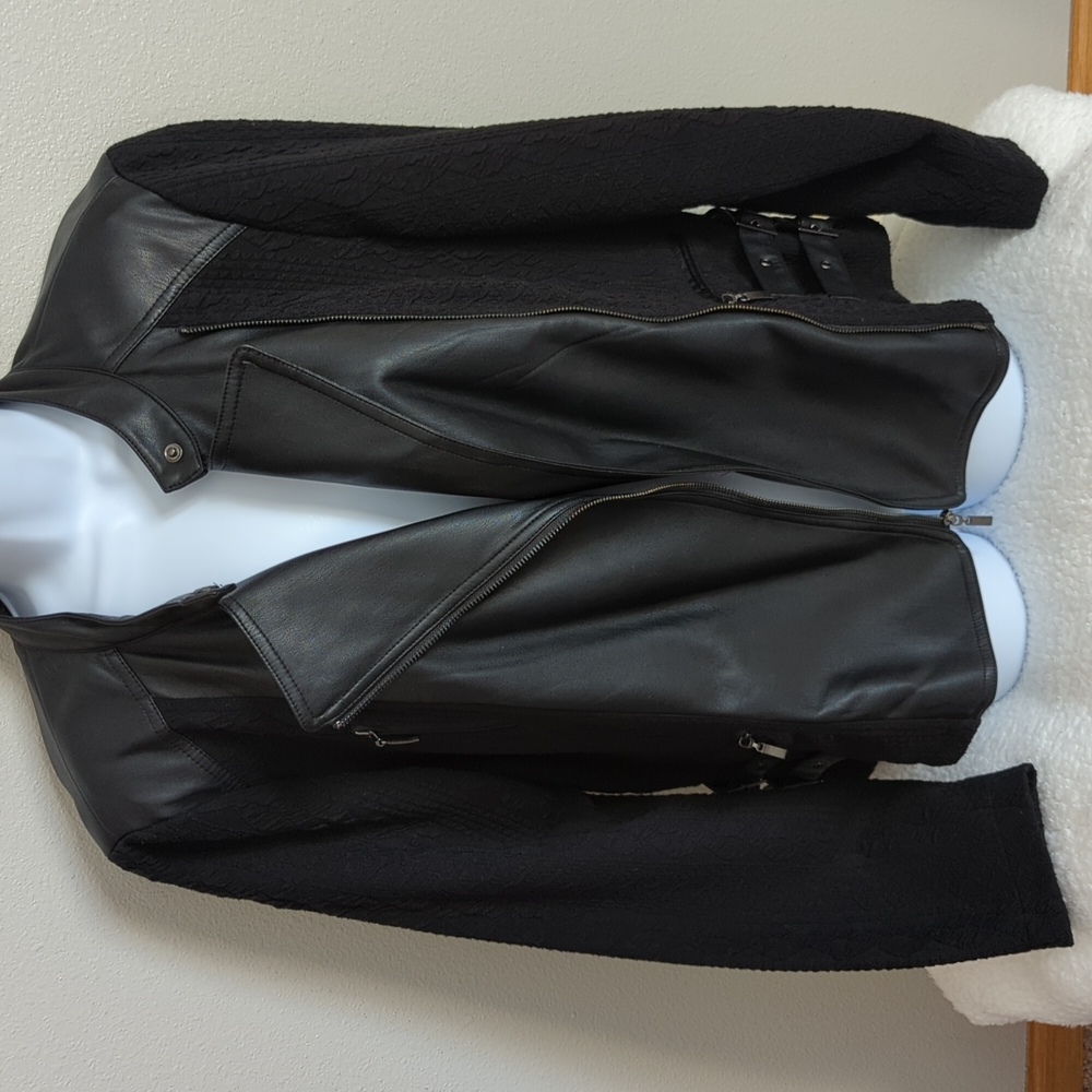 ruff hewn GRAY Moto Biker Jacket Size L